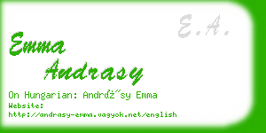 emma andrasy business card